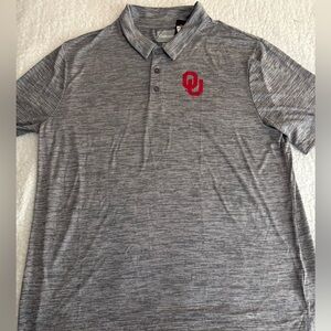 NWT university of Oklahoma Gray Polo Shirt with Red Logo-size xl